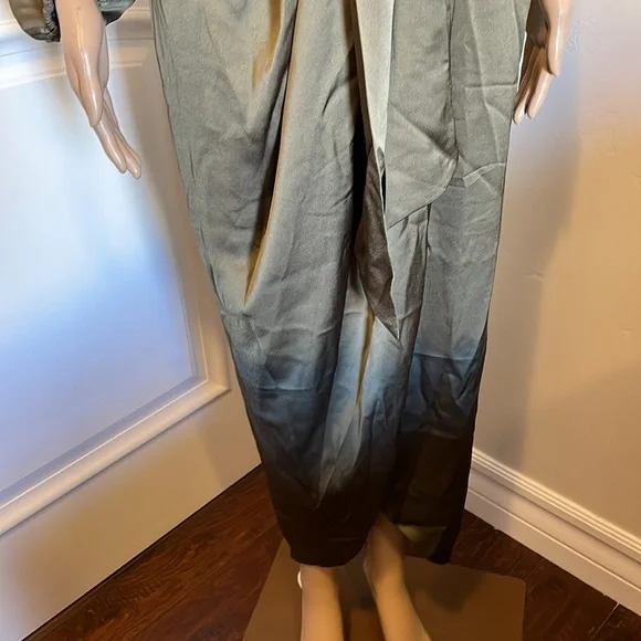 New Shona Joy Luxe Tie Front One Shoulder Dress Pine US 6